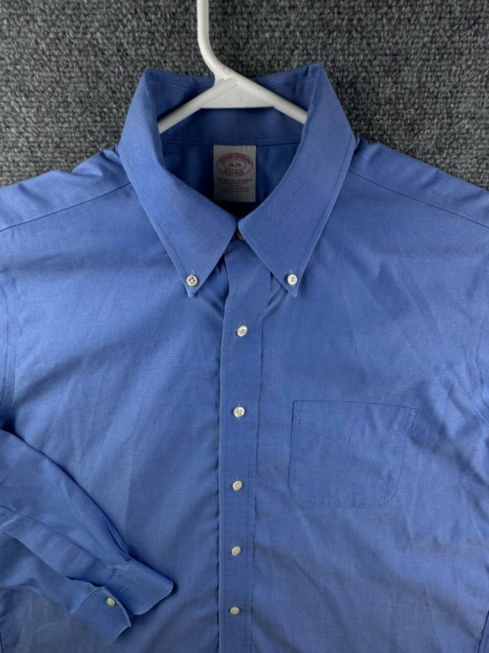 Brooks Brothers Long Sleeve Button Up Shirt Adult Traditional Fit Blue 16 34
